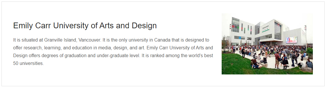 University of emili carr univeristy of arts and design